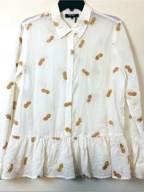TRENDING: DKNY Golden Pineapple Peplum Party Blouse 🍍